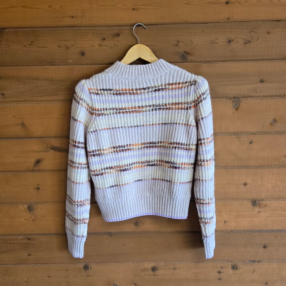 Scotch & Soda Fuzzy Knitted Sweater Pink Multicolor Stripe Cozy Pullover Top - Picture 3 of 7